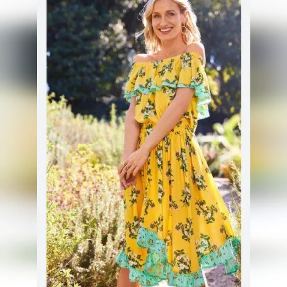 Matilda Jane Hooked on a Feeling yellow floral dress SZ.S NWT - Picture 1 of 5